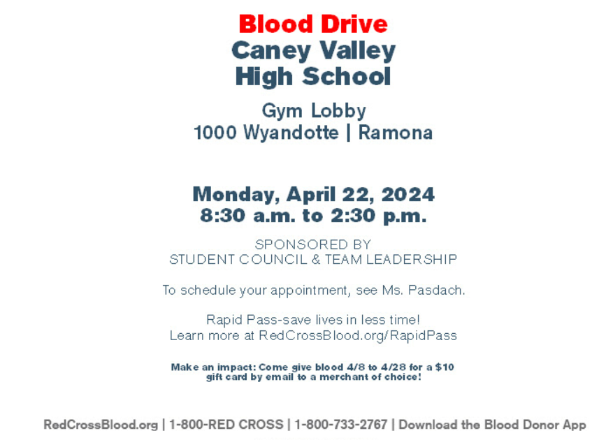 Blood drive CV Information